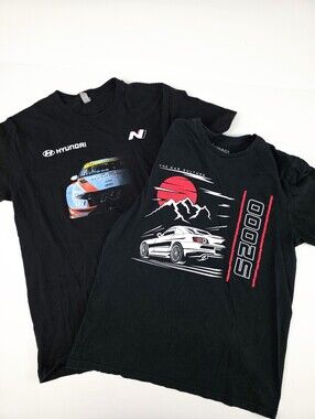 Bundle Car Racing Shirts Black Graphic T Medium Hyundai S2000 Car Culture Casual